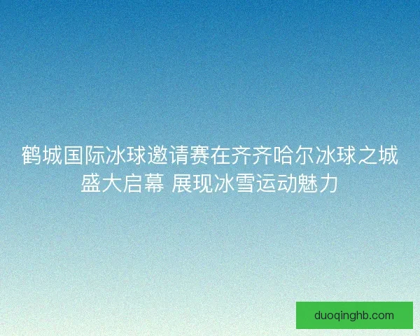 鹤城国际冰球邀请赛在齐齐哈尔冰球之城盛大启幕 展现冰雪运动魅力 鹤城国际冰球邀请赛在齐齐哈尔冰球之城盛大启幕 展现冰雪运动魅力